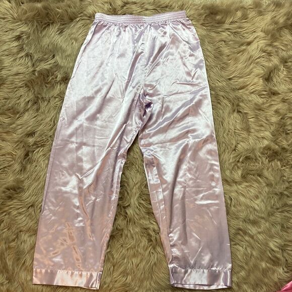 Blair Two Piece Set Long Sleeve Button Down Striped Pajama Top & Satin Bottoms - Picture 7 of 10